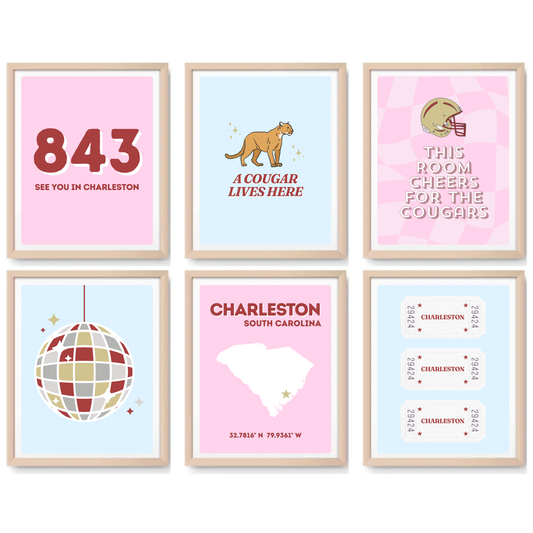 Charleston inspired Digital Prints - Set of 6
