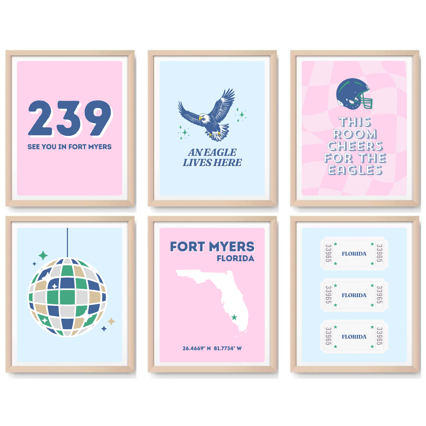 FGCU inspired Digital Prints - Set of 6