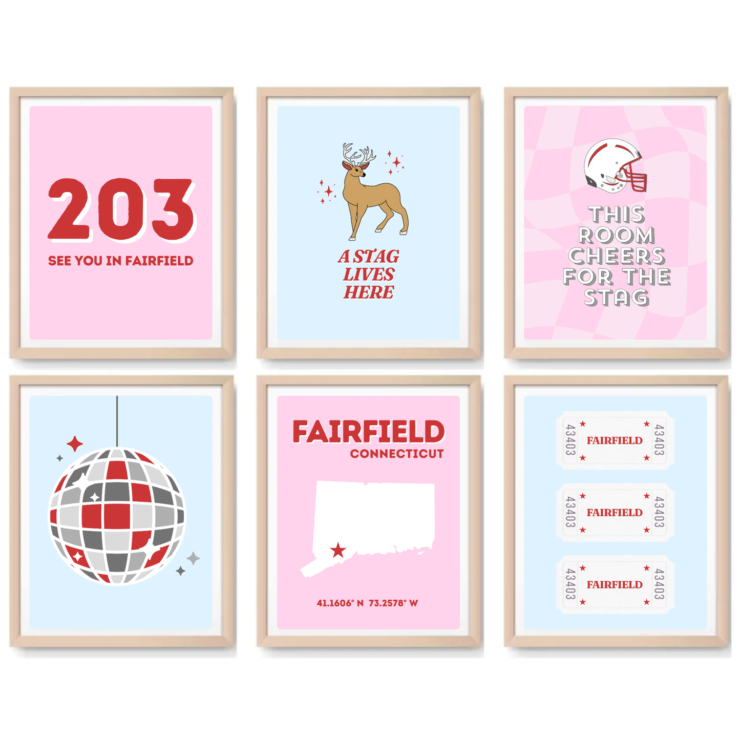 Fairfield inspired Digital Prints - Set of 6