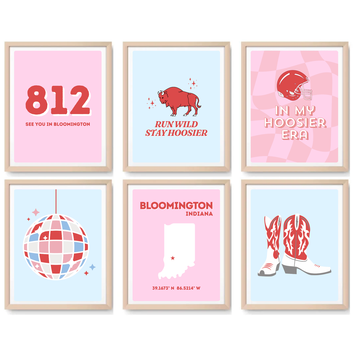 Indiana inspired Digital Prints - Set of 6