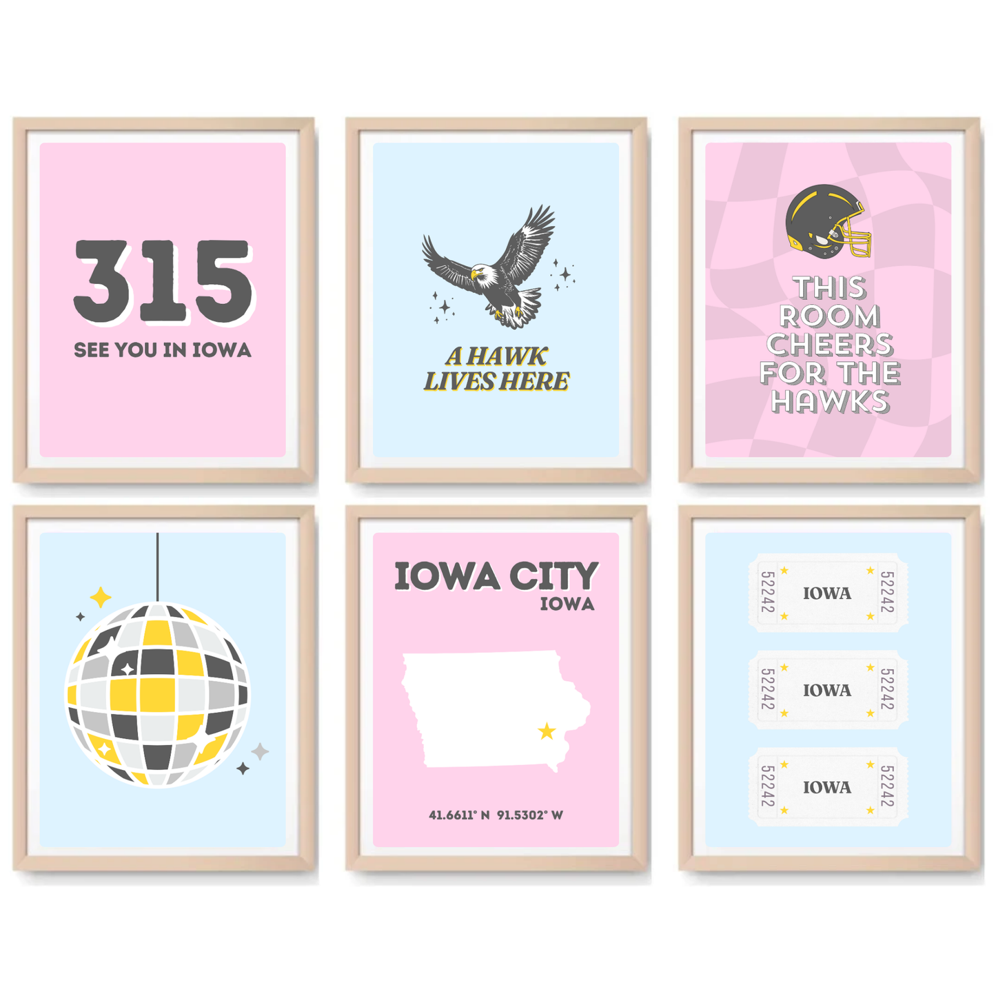 Iowa inspired Digital Prints - Set of 6
