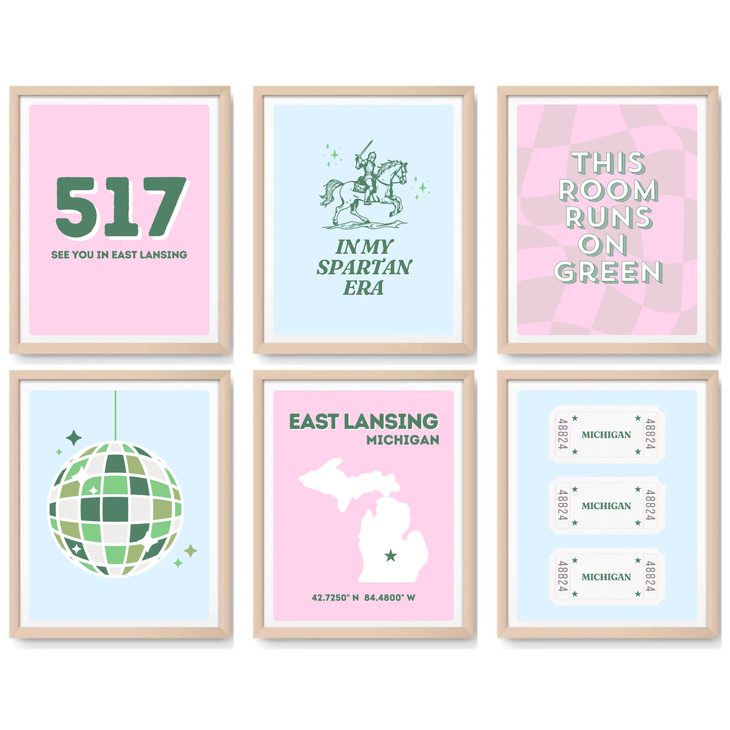 MSU inspired Digital Prints - Set of 6