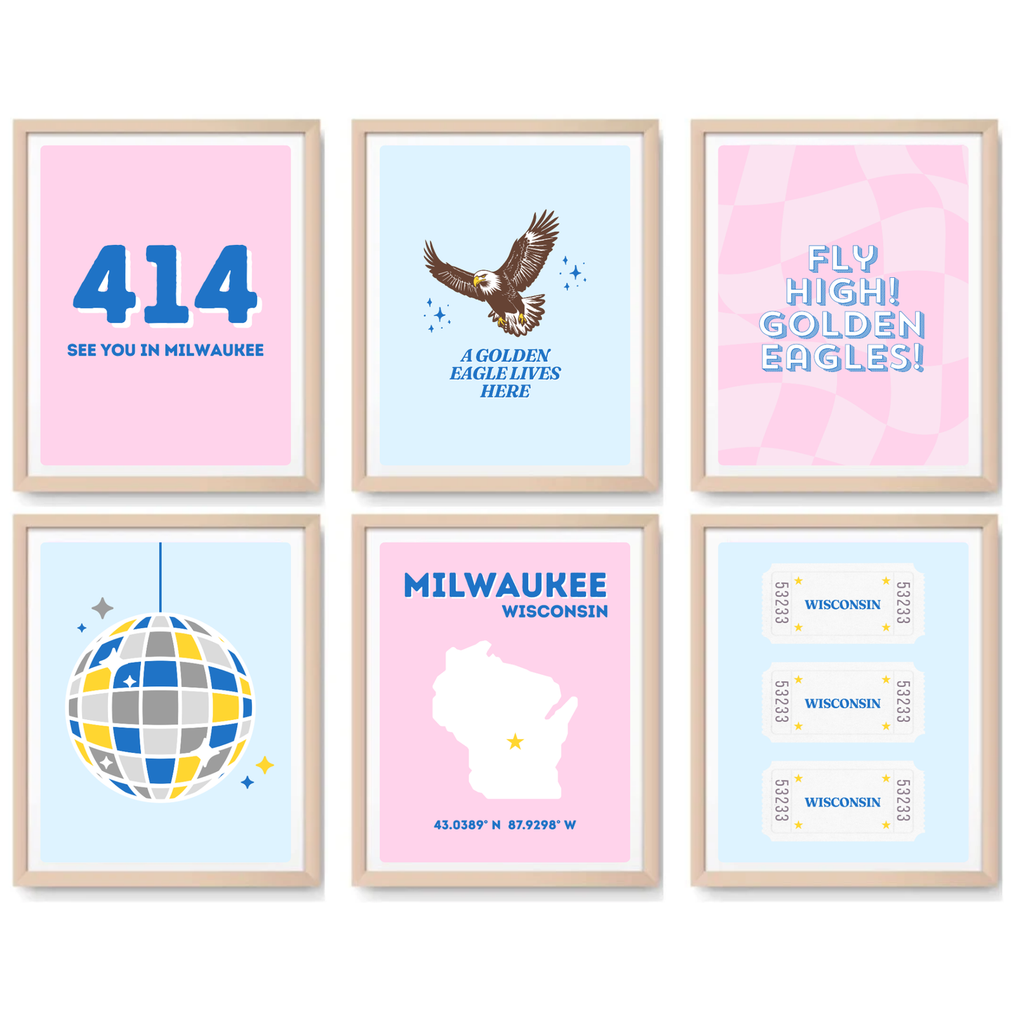 Marquette inspired Digital Prints - Set of 6