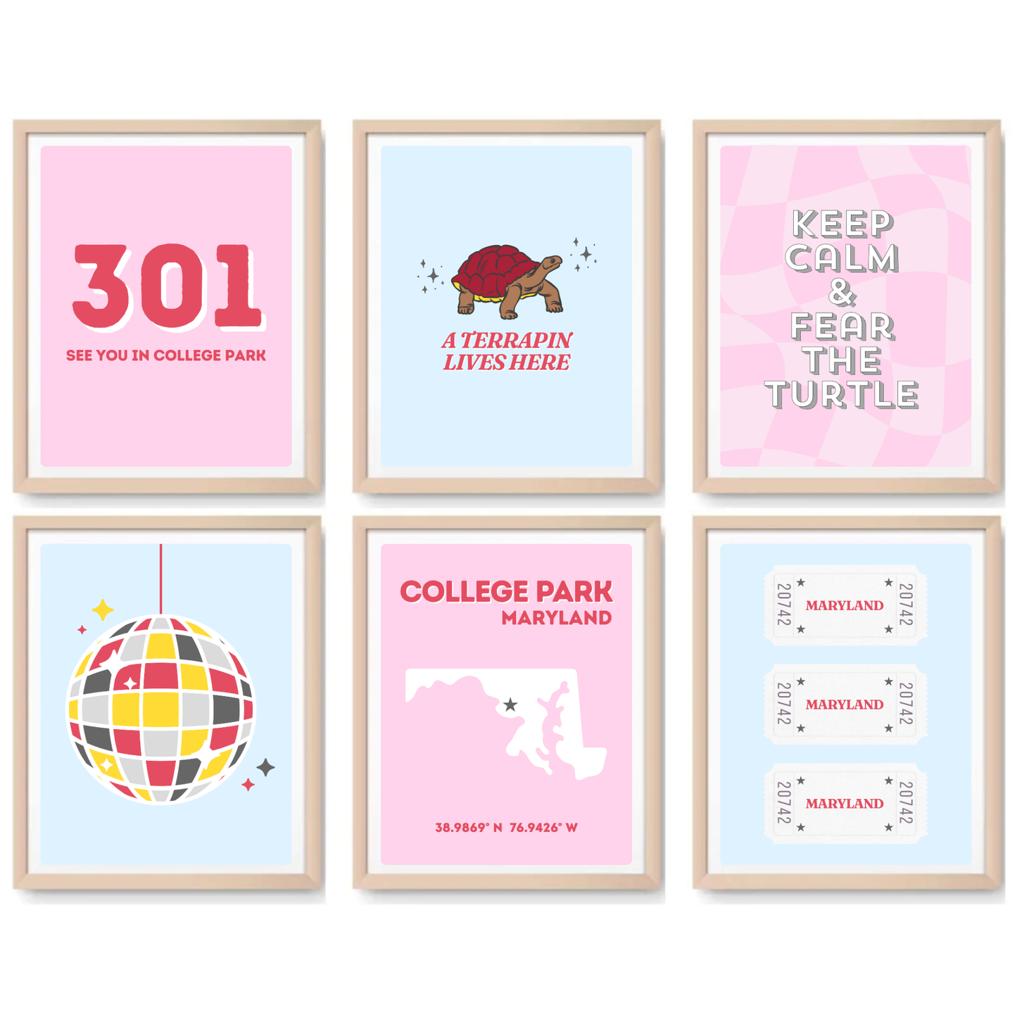 Maryland inspired Digital Prints - Set of 6