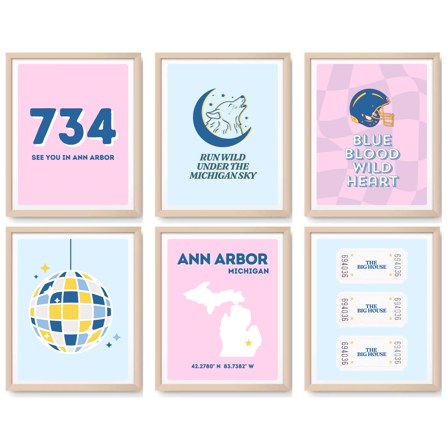 Michigan inspired Digital Prints - Set of 6
