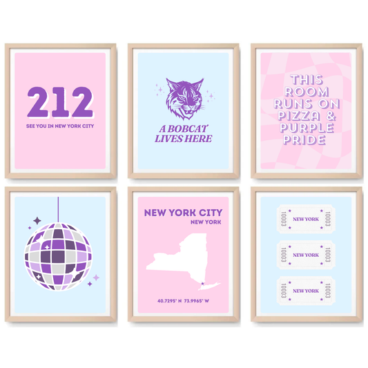 NYU inspired Digital Prints - Set of 6