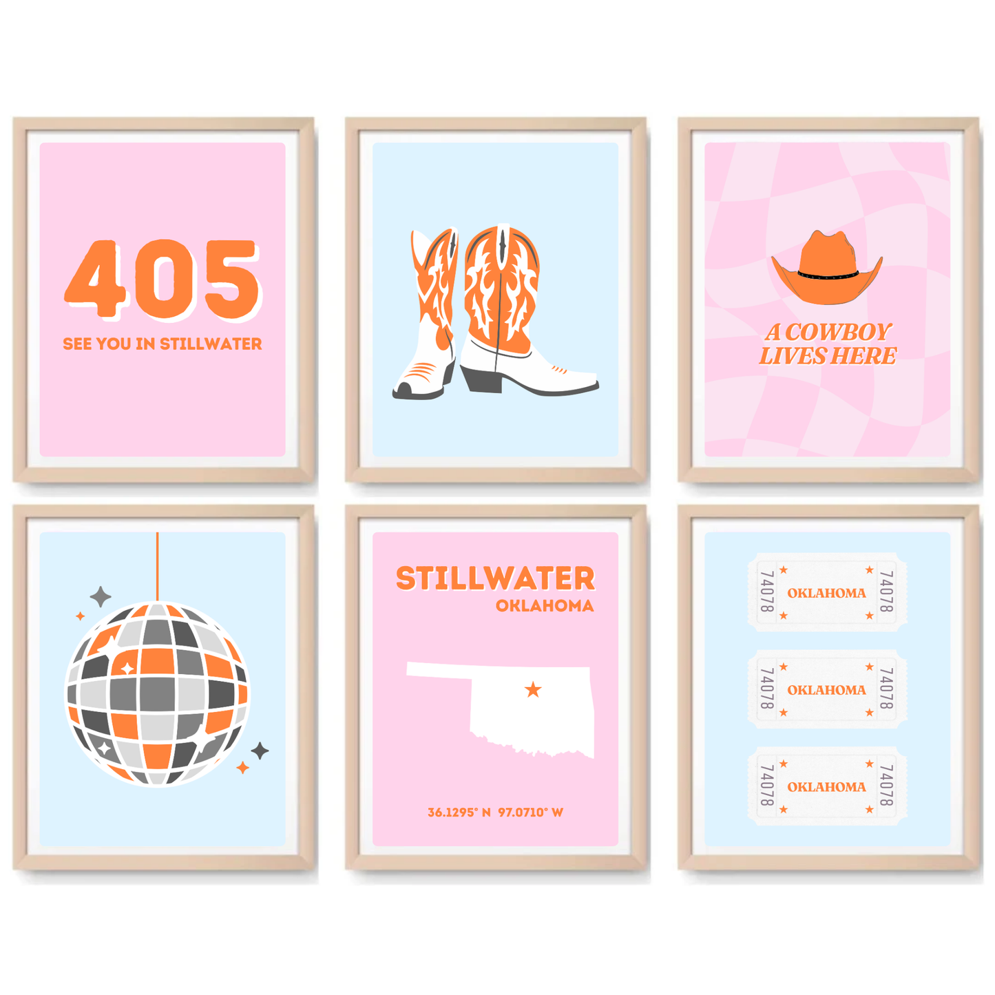 OSU inspired Digital Prints - Set of 6