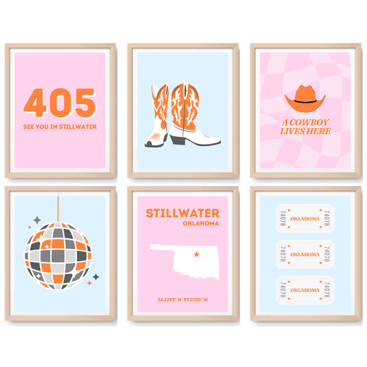 OSU inspired Digital Prints - Set of 6