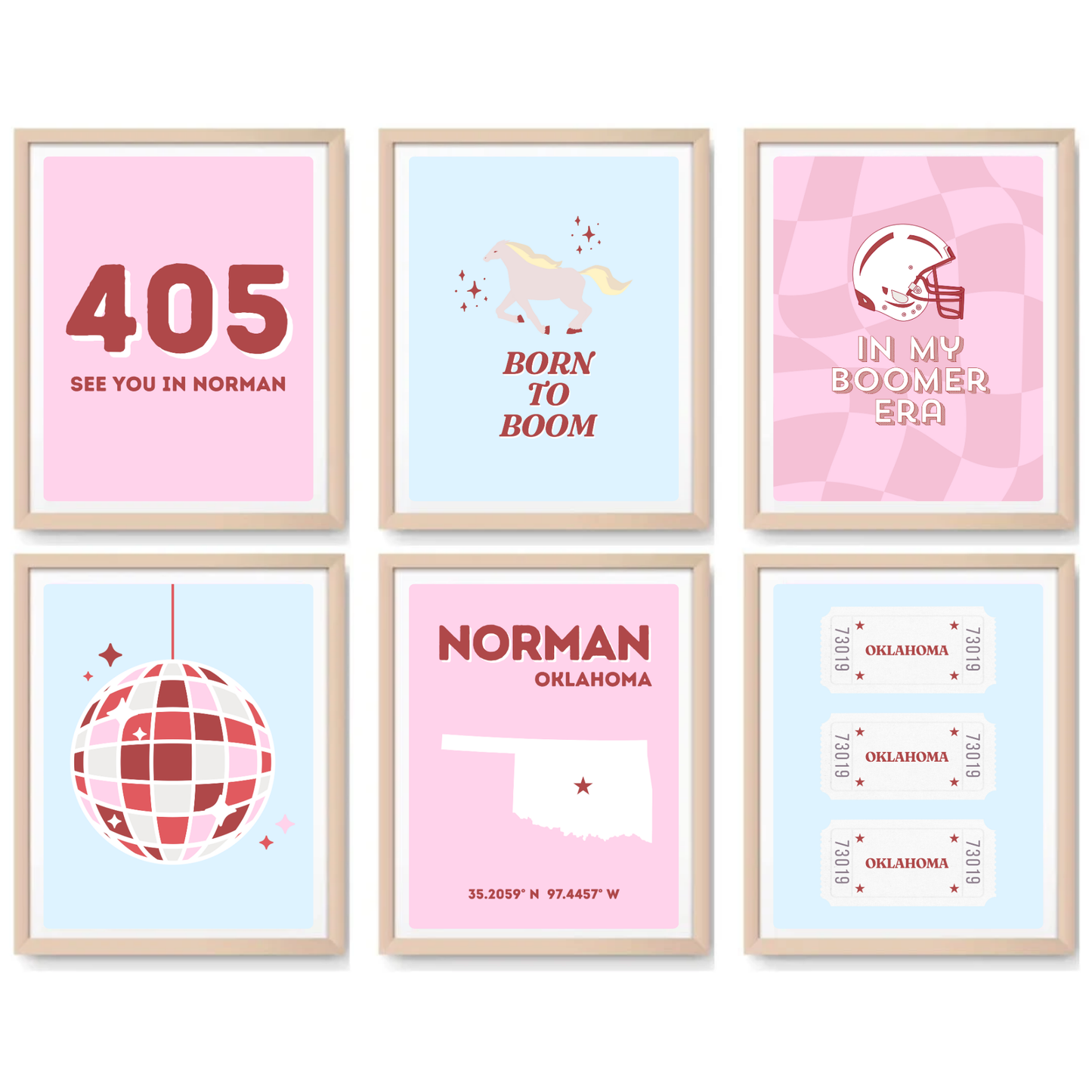 Oklahoma inspired Digital Prints - Set of 6