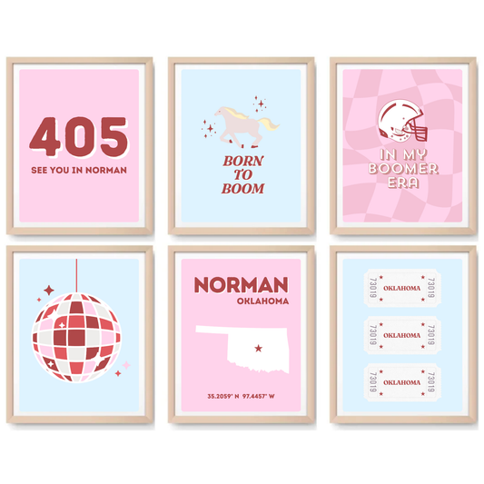 Oklahoma inspired Digital Prints - Set of 6