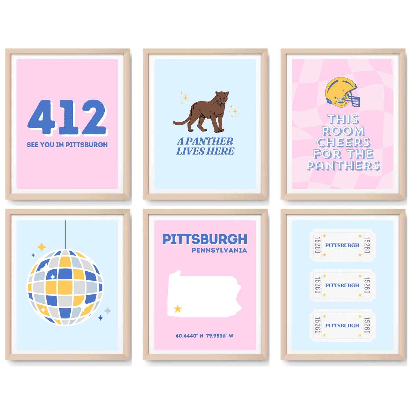 Pitts inspired Digital Prints - Set of 6