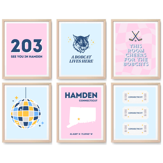 Quinnipiac inspired Digital Prints - Set of 6