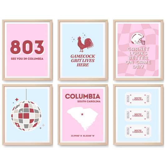 South Carolina inspired Digital Prints - Set of 6