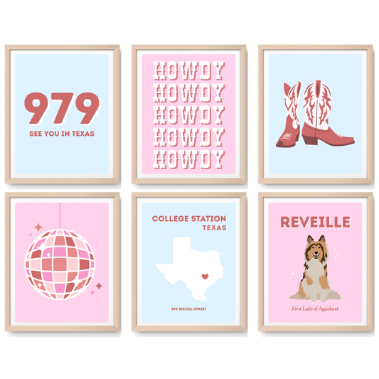 TAMU Inspired Digital Prints - Set of 6