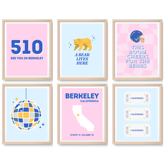 UC Berkeley inspired Digital Prints - Set of 6