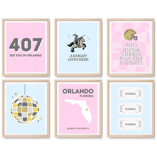 UCF inspired Digital Prints - Set of 6