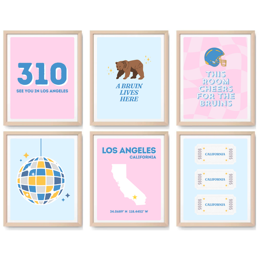 UCLA inspired Digital Prints - Set of 6