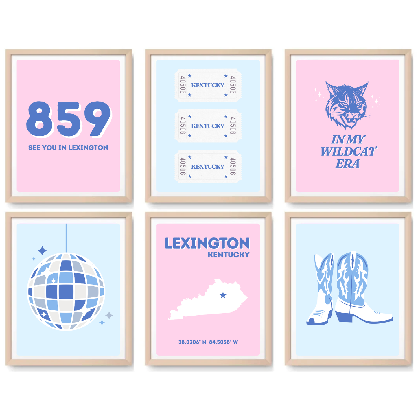 Kentucky inspired Digital Prints - Set of 6