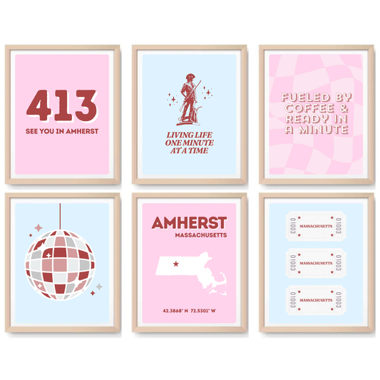 UMASS inspired Digital Prints - Set of 6
