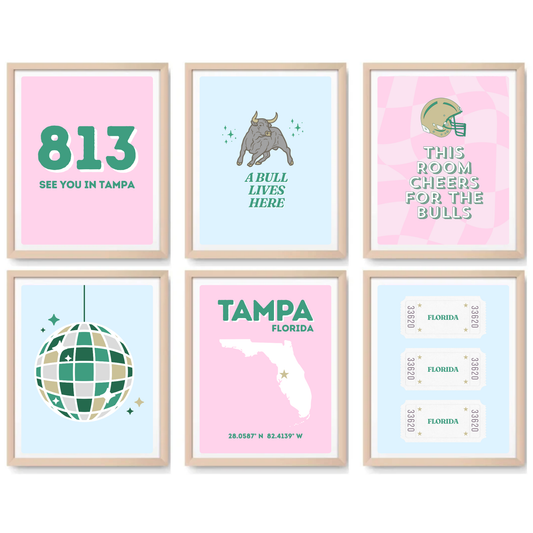 USF inspired Digital Prints - Set of 6