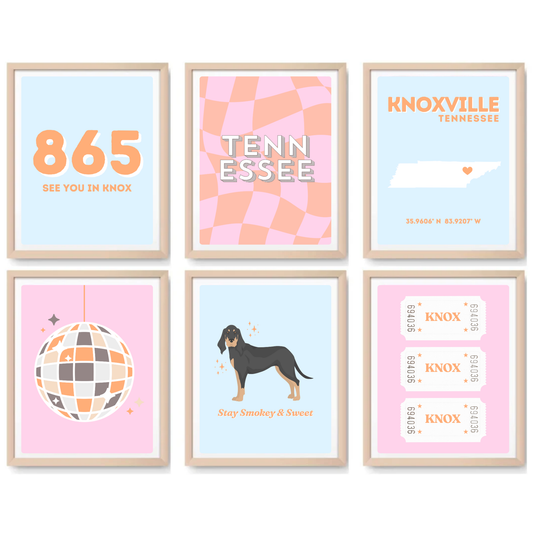 UTK Inspired Digital Prints - Set of 6