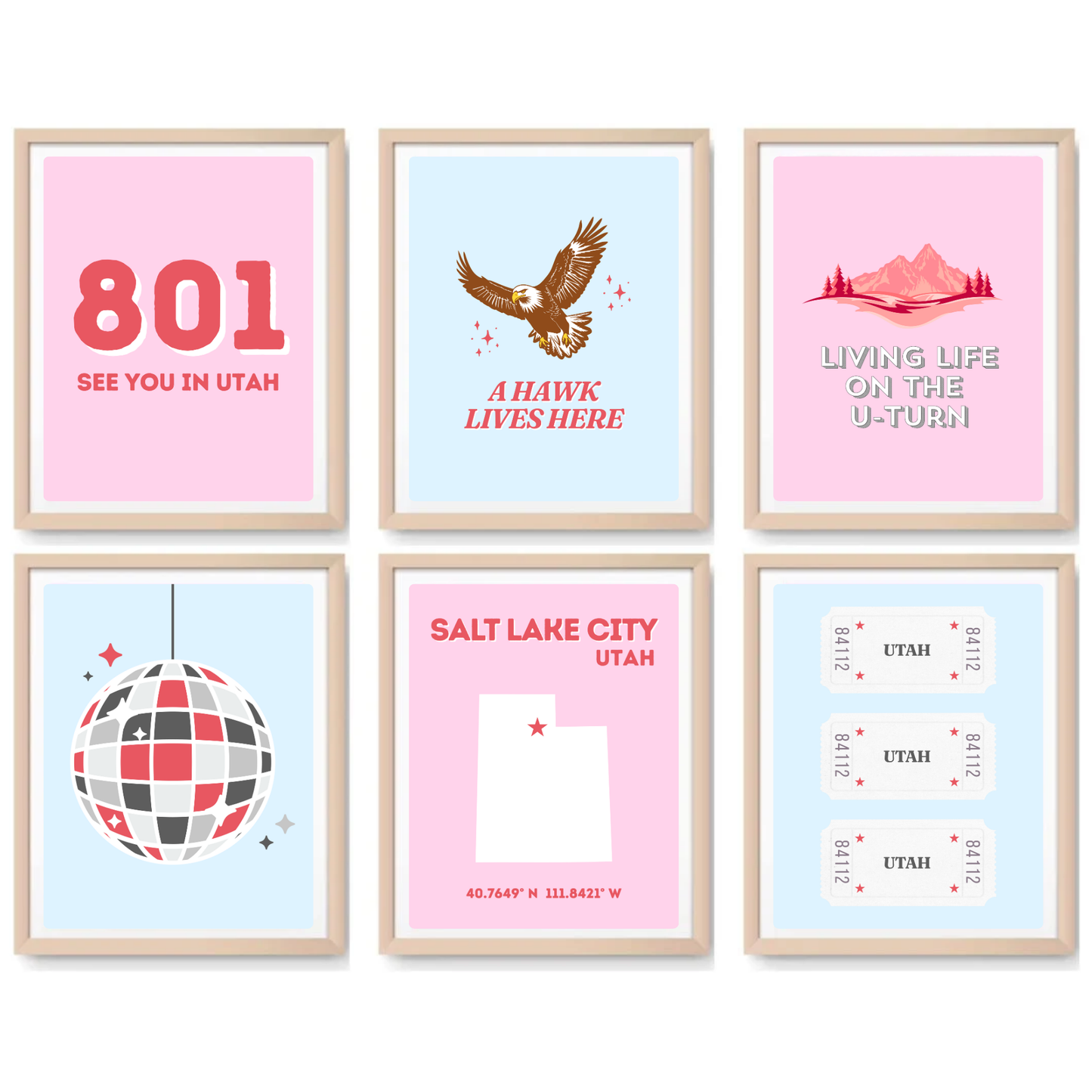 Utah inspired Digital Prints - Set of 6