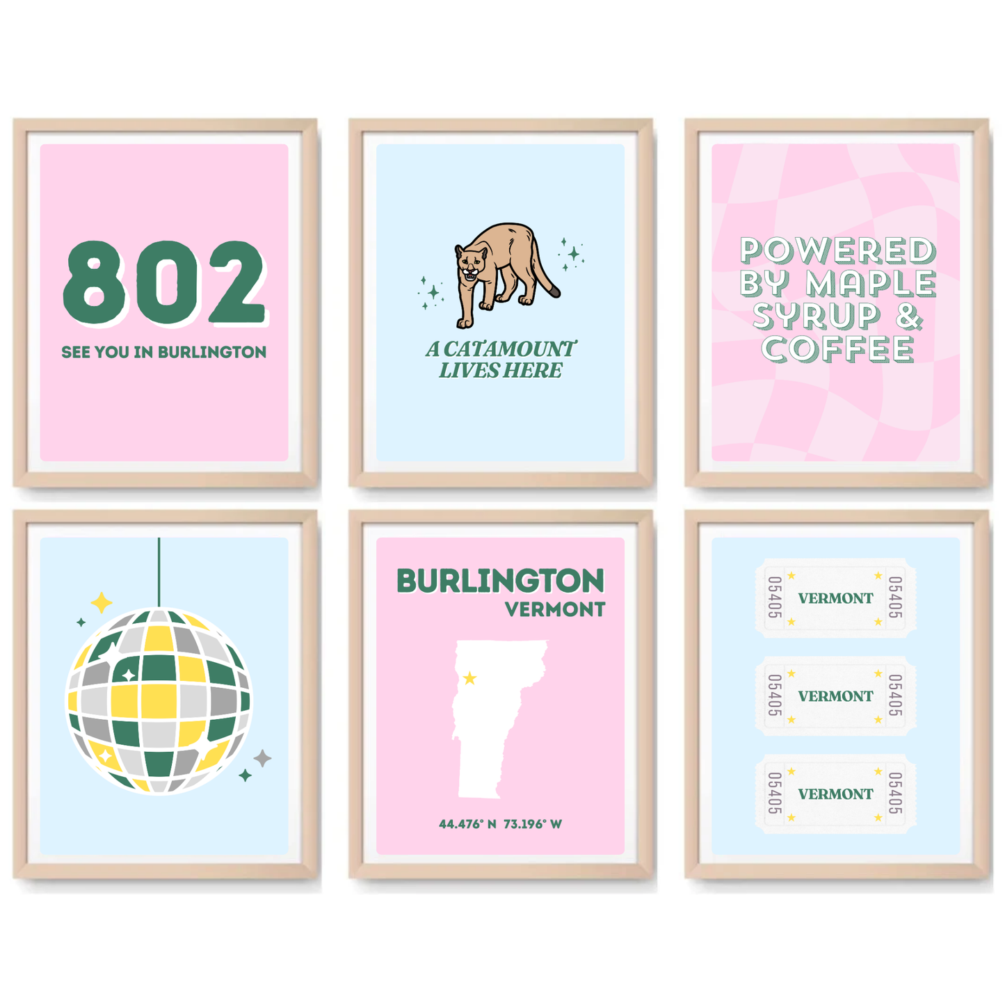 Vermont inspired Digital Prints - Set of 6