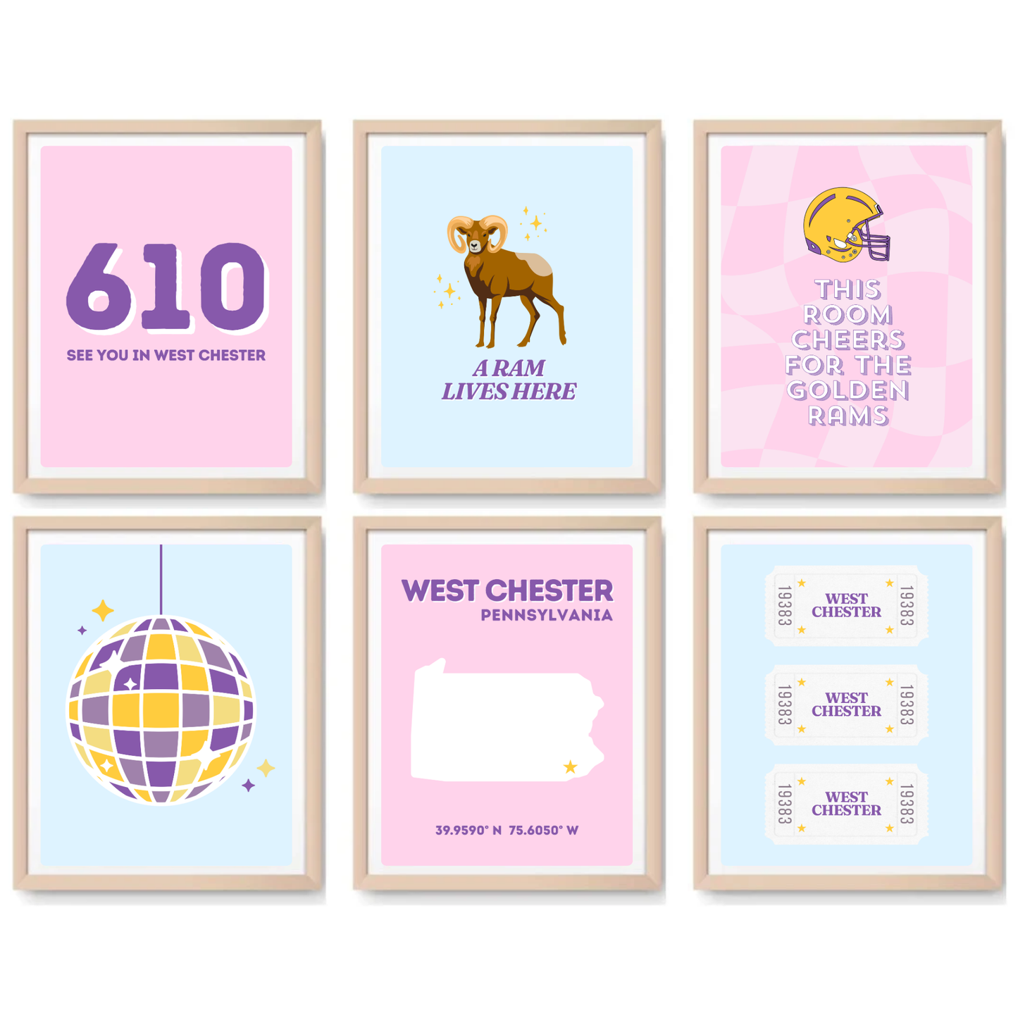 West Chester inspired Digital Prints - Set of 6
