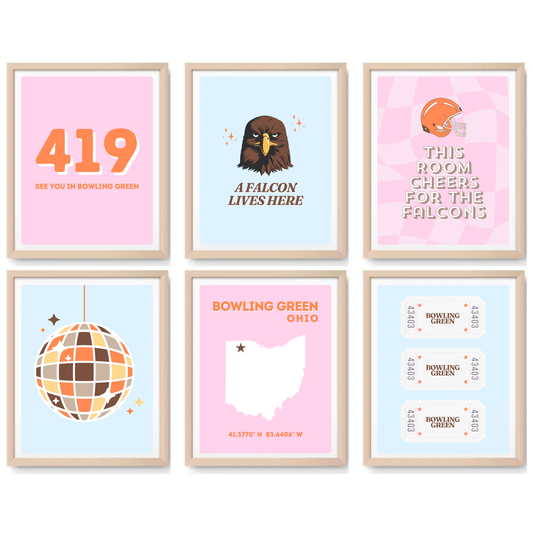 BGSU inspired Digital Prints - Set of 6