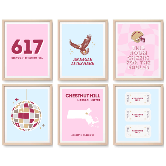 Boston College inspired Digital Prints - Set of 6