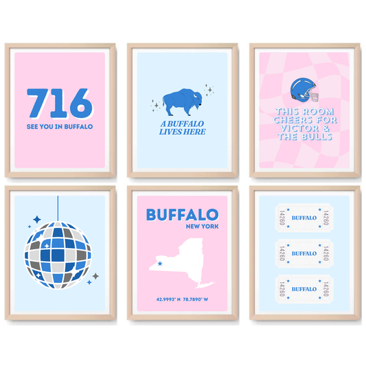 Buffalo inspired Digital Prints - Set of 6