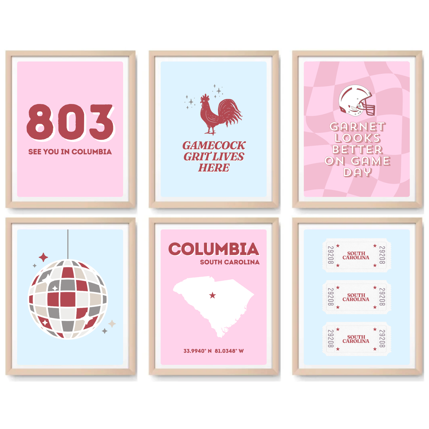 South Carolina inspired Digital Prints - Set of 6